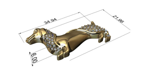 Luxurious 3D Gold Pendant - Dog - Image 3