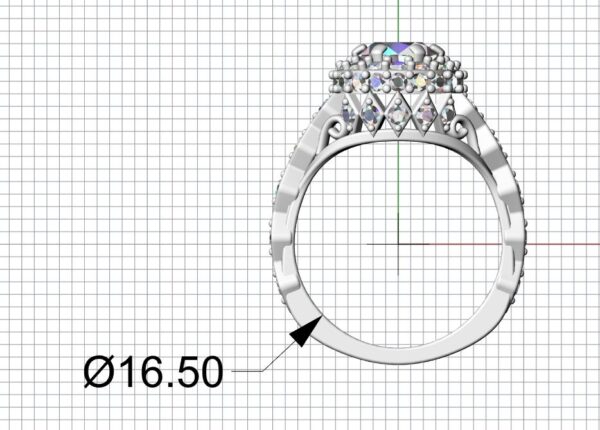 Luxurious Diamond Ring Jewelry 3D Print model - Image 5