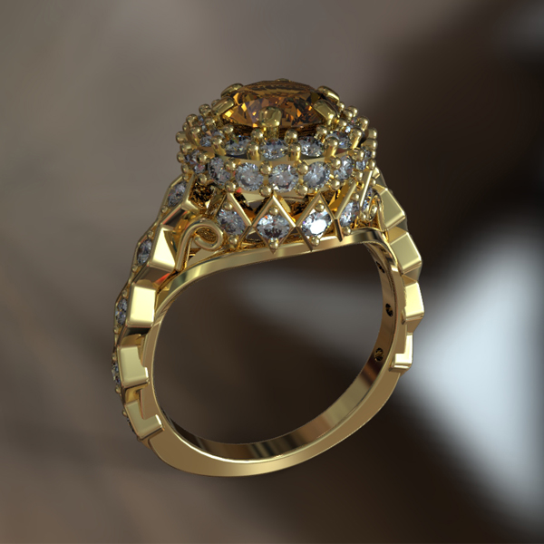 3d diamond ring